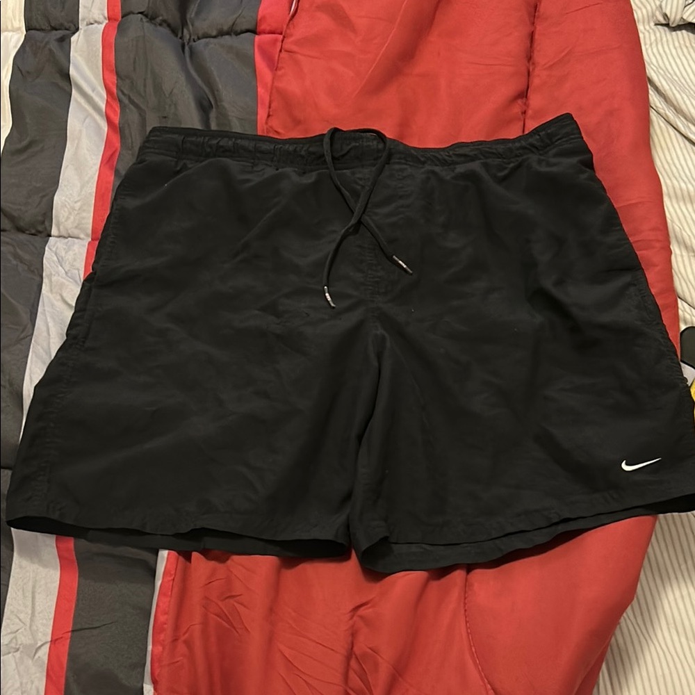 Nike Black Athletic Shorts w/ White Swoosh